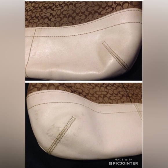 Vintage Coach Womens Leather Brown Canvas Bag Tote Purse & Sunglass Eye Case 1 - Picture 5 of 16